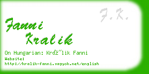 fanni kralik business card